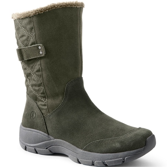 Lands' End Shoes - Lands End Women’s All‎ Weather Insulated Winter Boots Forest Moss Green Suede- 9